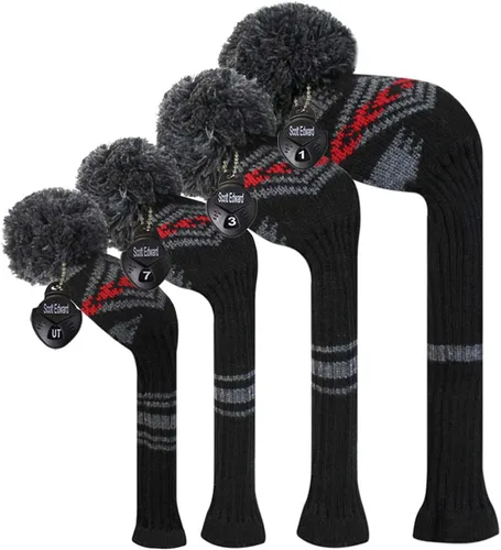 Vista 13 de Scott Edward Knit Wood Golf Club Head Covers 4 Pieces Knitted Item Fit Over Well Driver Wood(460cc) Fairway Wood and Hybrid(UT)