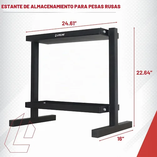 Vista 5 de Lifeline Estante de almacenamiento para pesas rusas de fitness