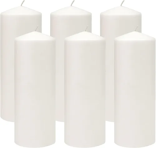 Vista 15 de Stonebriar Paquete de 3 velas altas de 3 x 3 pulgadas, 18 horas de larga duración, sin perfume, de cera blanca
