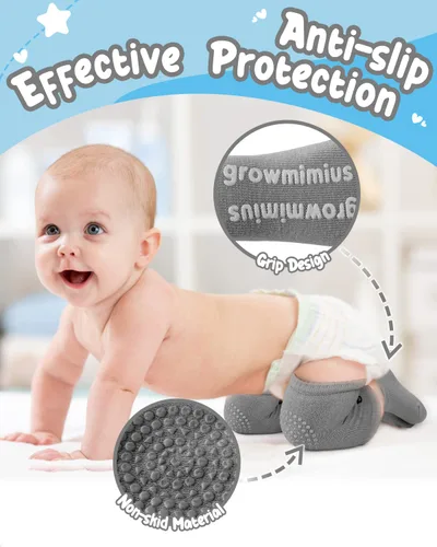 Vista 3 de BOSONER Calcetines antideslizantes para bebés, niños y niñas, el mejor regalo para bebés, rodilleras unisex para bebés y niños pequeños