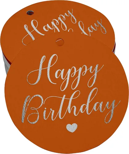 Vista 27 de Etiqueta de papel para colgar con texto en inglés «Happy Birthday» (50 unidades)