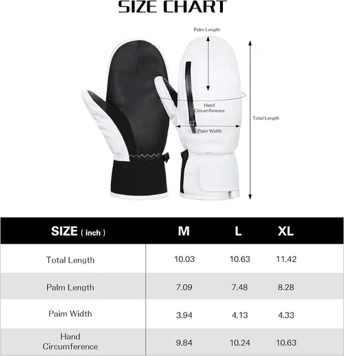 Vista 5 de Durio Guantes de esquí impermeables para mujeres y hombres, guantes de esquí para mujeres y hombres, guantes de nieve para pantalla táctil, guantes