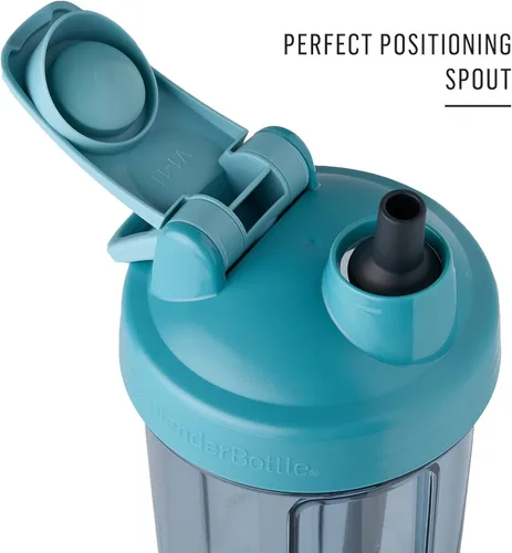 Vista 7 de BlenderBottle Botella agitadora 2 en 1 y cepillo de limpieza para popotes, 1 paquete y popotes de silicona reutilizables para botellas BlenderBottle