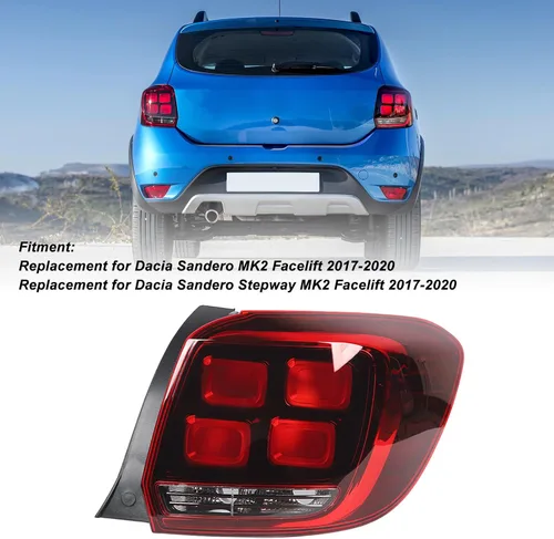 Vista 2 de Reemplazo de la lámpara trasera del coche para Dacia Sandero Stepway MK2 Facelift 2017-2020 (derecha 265506147R)