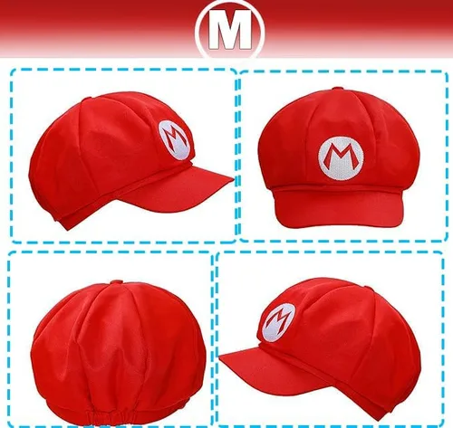 Vista 2 de ratote Mary and Luigi Hats Costume for AdultHalloween Cosplay Accessories Kit, Funny Couple Outfits for Men and Women