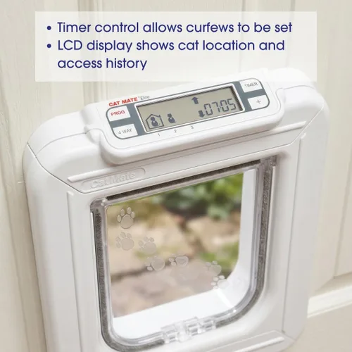 Vista 14 de Cat Mate Puerta para gatos Elite Microchip con control de temporizador
