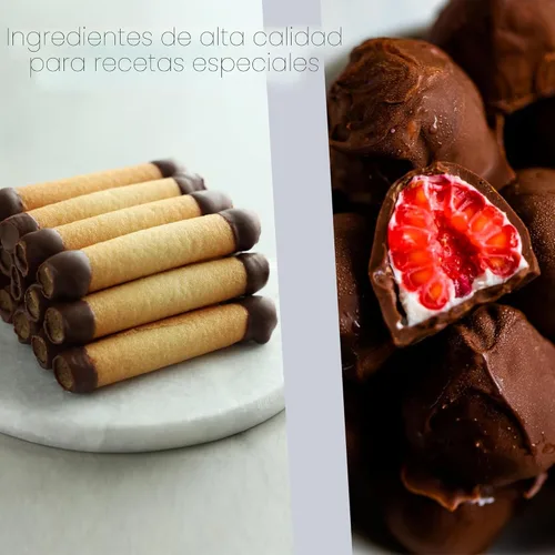 Vista 4 de Chocolates derretidos italianos premium 5 libras Solo 5 ingredientes naturales Libre de transgénicos y gluten Choco compuesto Milk DeLuxe