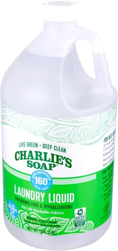 Vista 4 de Charlie's Soap Detergente líquido para ropa sin fragancia, 160 cargas (128 onzas, 1 paquete)