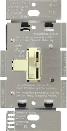 Vista 3 de Lutron Toggler - Interruptor de atenuación incandescente, preajuste de 3 vías de 600 W, AY-603P-WH, color blanco
