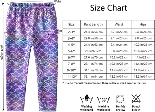 Vista 2 de VIKITA Leggings elásticos para niñas con escamas brillantes, pantalones ajustados de colores elegantes para fiesta de cumpleaños de 2 a 12 años