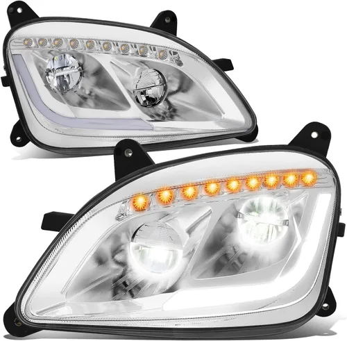 Vista 12 de DNA MOTORING HL-HAY-013-BK - Par de anillos de halo LED duales, señales de giro secuenciales, faros delanteros para proyector de haz alto/bajo, Negro