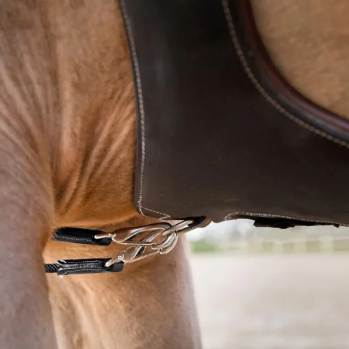 Vista 4 de Horze Sparta Nylon/Cuero Draw Riendas - Negro - Caballo