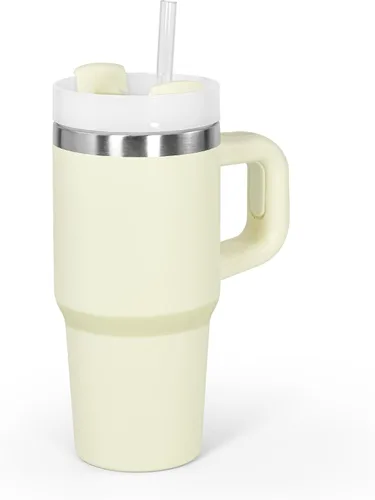 Vista 10 de Vaso de 14 onzas con asa de acero inoxidable de doble capa aislante, botella de agua de acero inoxidable reutilizable para niños, regalos para niños