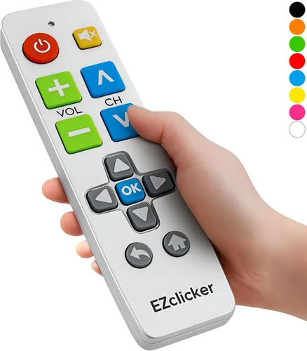 Vista 9 de EZclicker Control remoto universal de TV con botón grande (negro) Simple fácil de usar, ideal para personas mayores, funciona con las principales