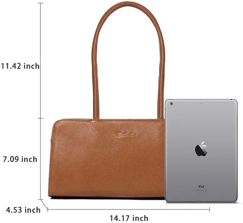 Vista 3 de BOSTANTEN Bolsos de diseñador para mujer, de cuero suave genuino, con asa superior, bolsos y bolsos, bolso de hombro, marrón, cartera de cuero