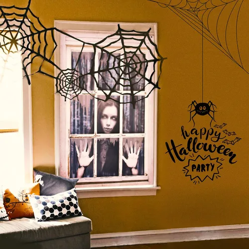 Vista 7 de FUN LITTLE TOYS Pantalla fantasma femenina de Halloween, cubierta de puerta de ventana, decoraciones de fiesta