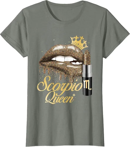 Vista 3 de Scorpio Queen - Zodiac Sign Horoscope Birthday T-Shirt Negro