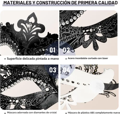 Vista 5 de Hoshin - Máscara para Baile de Máscaras, Decoraciones de Mardi Gras, Máscaras Venecianas para Mujeres