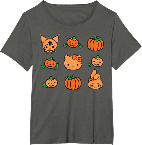 Vista 39 de Camiseta de Halloween Hello Kitty My Melody Kuromi Pumpkins