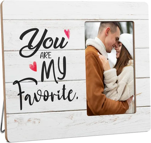 Vista 13 de Marco de fotos para parejas, regalos para mujeres, I Will Love You Until The Cows Come Home, marcos de fotos de madera, 4 x 6 pulgadas