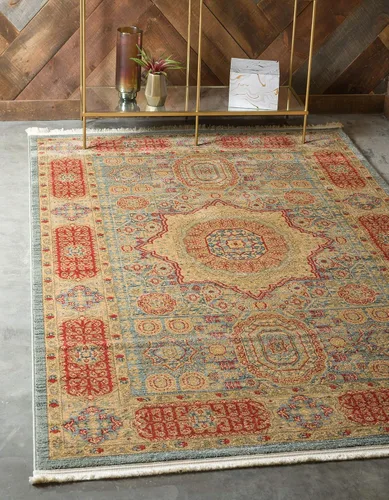 Vista 27 de Unique Loom Palace Collection - Alfombra bohemia tradicional, medallón, vintage (2 pies x 3 pies, rectangular, azul claro/bronceado)