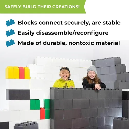 Vista 5 de EverBlock Paquete modular de plástico de tamaño natural de 3 x 3 pulgadas Bloques de construcción gigantes Fácil de conectar y reutilizar Uso