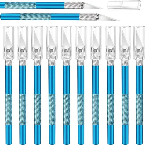 Vista 13 de Juego de 15 cuchillos Exacto, cuchillos para pasatiempos, suministros de regreso a clases, kit de cuchillos para manualidades, manualidades, álbumes