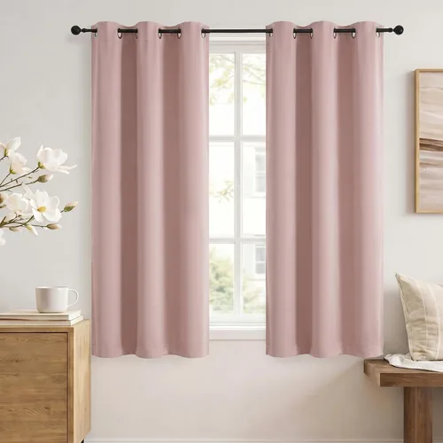 Vista 69 de Simplebrand Cortinas blancas puras de 96 pulgadas de largo para oscurecer la habitación, juego de 2 paneles para dormitorio/sala de estar, bloqueo