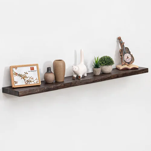 Vista 9 de Estantes flotantes para decoración de pared, estantes rústicos de madera recuperada de 24 x 8 pulgadas, estantes de montaje en pared resistentes