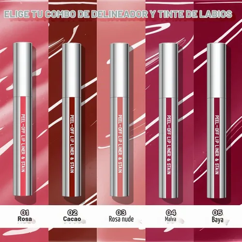 Vista 4 de Cilrofelr Delineador de Labios Despegable, Delineador de Labios Tatuaje de Larga Duración con Pinzas, Tinte de Labios Despegable con Acabado Mate