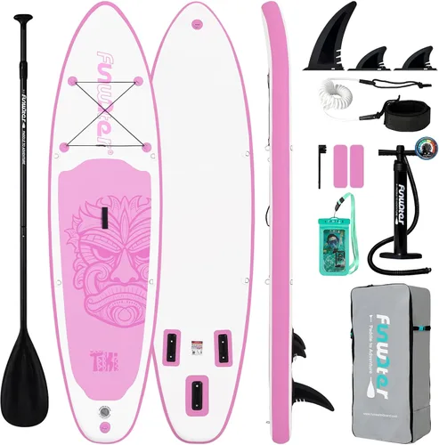 Vista 13 de FunWater Inflatable Stand Up Paddle Board with Beginners SUP Accessories 10'6'' SUP,Anti-Slip EVA Deck,200-450lbs Capacity/Big Fin，Inflatable