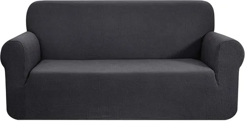 Vista 68 de CHUN YI - Funda elástica de 1 pieza para sillón grande, funda protectora suave de Jacquard con elastano, detalle de cuadros y parte inferior