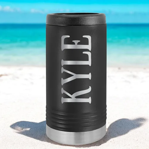 Vista 9 de Coozie - Enfriador de latas personalizado de acero inoxidable duro para bebidas populares delgadas enlatadas – Mantiene las bebidas frías hasta 12