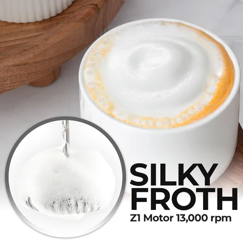 Vista 161 de Zulay Milk Boss Espumador de leche potente manual, hace espuma para latte, batidor para mezclar bebidas, café, miniespumador para capuchino, frappé