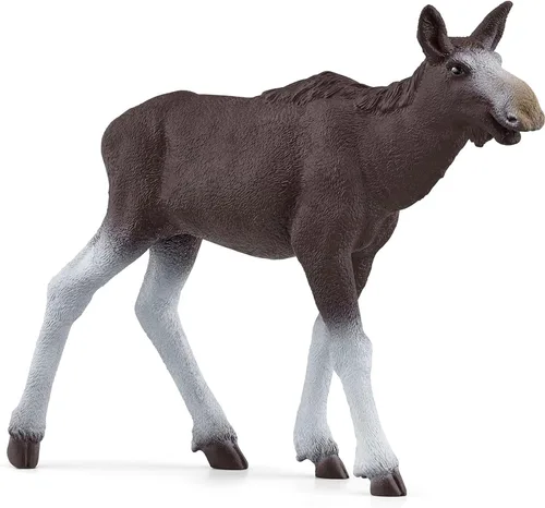 Vista 3 de Schleich Wild Life - Juego de juguetes de animales del bosque de América del Norte con alce natural realista y ternero, regalo para niños pequeños