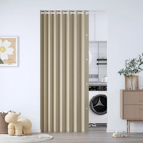 Vista 23 de Cortinas plisadas completamente opacas con cierre magnético, 72 pulgadas de largo, para interiores y exteriores, 1 panel, 45 pulgadas de ancho x 72