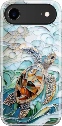 Vista 89 de LUMARKE Funda para iPhone 14/iPhone 13, lindo Y2K floral, carga inalámbrica Mosaico Tortuga Shell
