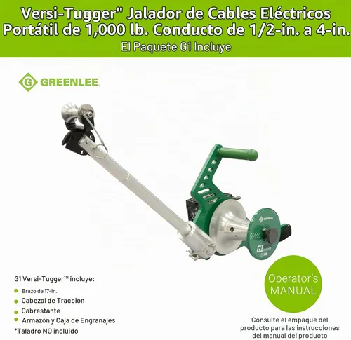 Vista 2 de Greenlee G1 Versi-Tugger - Extractor de cable eléctrico de mano, 1,000 libras, 1/2" - 4