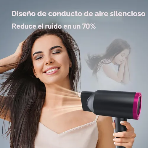 Vista 7 de ANNE BETTY Secador de pelo iónico con difusor, potente secador de pelo de 1800 W para mujeres y hombres, secador de pelo de secado rápido