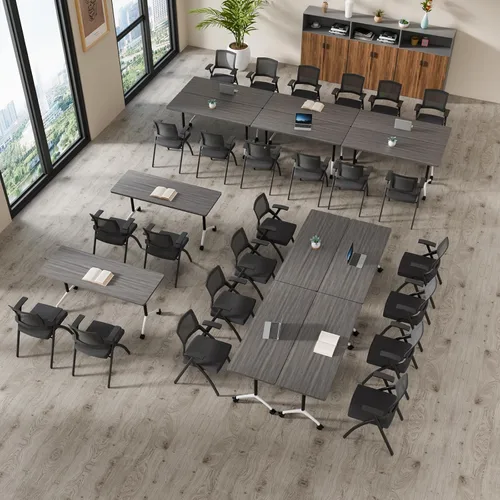 Vista 2 de Mesa de conferencias plegable, mesa de sala de conferencias con ruedas, mesa de conferencias plegable modular, mesas de reuniones de entrenamiento