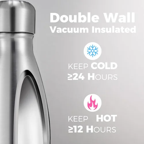 Vista 3 de Volhoply Botellas de agua aisladas de 25 onzas, paquete de 1/2/4, termo de acero inoxidable de doble pared que mantiene el frío y el calor, botella