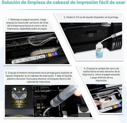 Vista 5 de Kit de limpieza para impresoras Epson, Kit de limpieza de cabezal para HP, Limpiador de cabezal de impresora de inyección de tinta para Canon