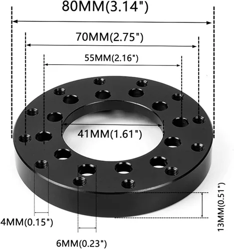 Vista 2 de Kit de modificación de anillo de repuesto para volante PCD de 2.756 in para Logitech G25 G27 G920 Adaptador de rueda Sparco Momo