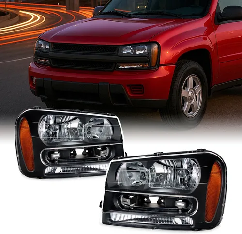 Vista 10 de AKKON - Para faros delanteros de proyector Chevy Trailblazer 2002-2009 LED DRL Daytime Running Light Chrome Housing Clear Lens Driver And Carcasa