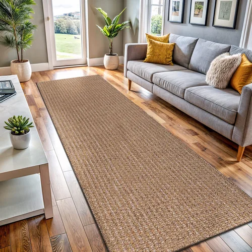 Vista 19 de Tapete de Puerta de Yute Fácil 2x3 Pies Interior Exterior Alfombras Naturales Alfombra de Fibra Sólida Alfombra de Área Tejida Boho Fácil de Limpiar