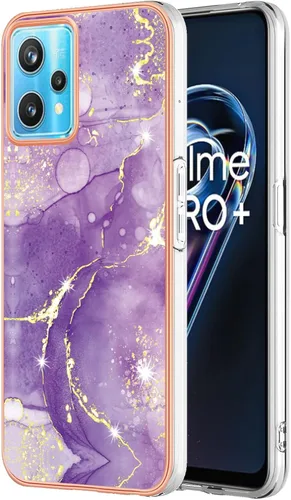 Vista 9 de Funda de teléfono para Realme 9 Pro Plus 0.18 oz Clear Siliocne Edge, diseño de mármol rosa elegante para Realme 9 Pro Plus, a prueba de golpes