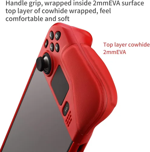 Vista 4 de UYIYE Funda protectora para Steam Deck - Funda Kickstand para Steam Deck- Accesorios fiables para Steam Deck Rojo