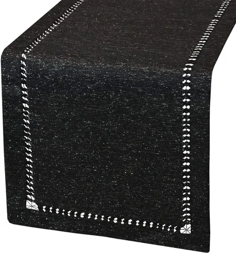 Vista 9 de Grelucgo Servilletas de mesa de comedor con dobladillo a mano para Halloween, hilo plateado entrelazado (negro, 4 servilletas de 18 x 18 pulgadas)