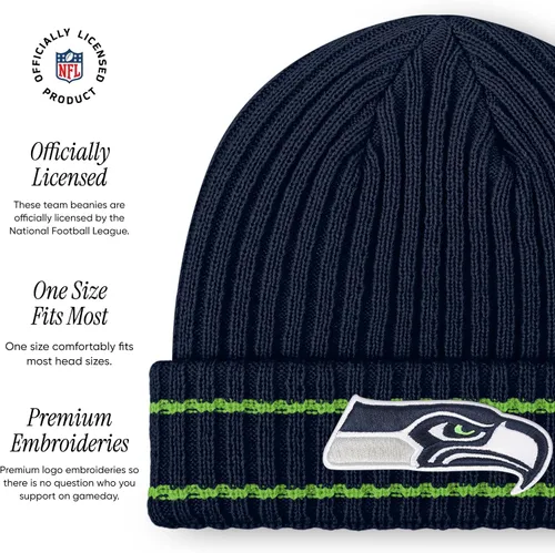 Vista 4 de FOCO NFL - Gorro acanalado con logotipo de equipo de la NFL para hombre