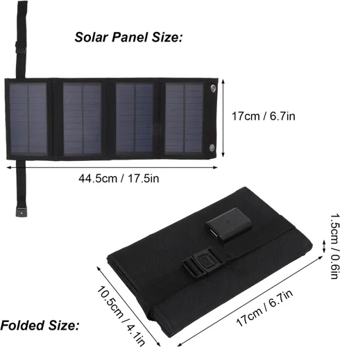 Vista 9 de Drfeify Cargador portátil del panel solar 20W, marco diseñado cargador de batería móvil del poder para acampar, conveniente para el uso en interiores